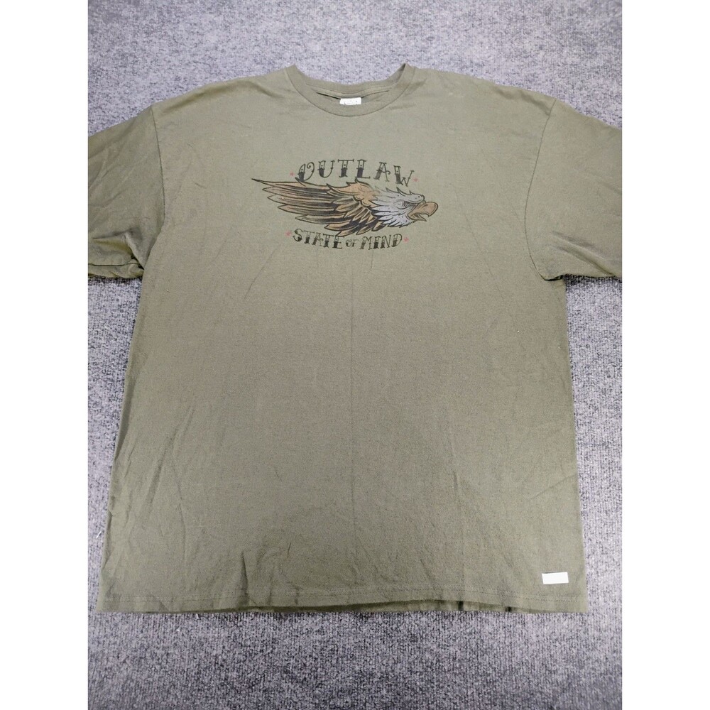 Delta Pro Weight Mens 2XL Outlaw State of Mind Eagle Graphic T Shirt Green Tee